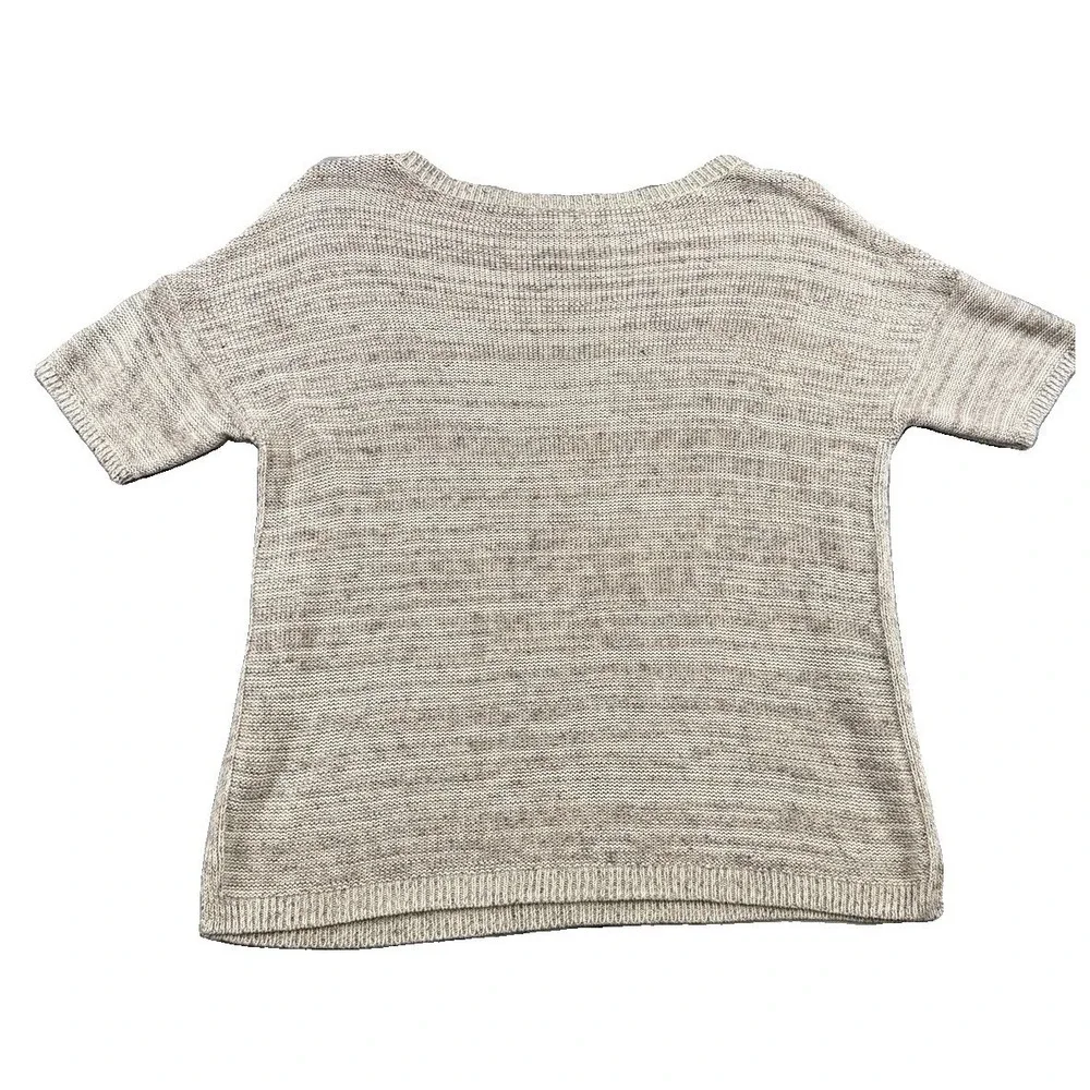 Purejill J.Jill Womens Beige Sweater Linen Blend Sz PL Preppy Mature Beachy Boho
